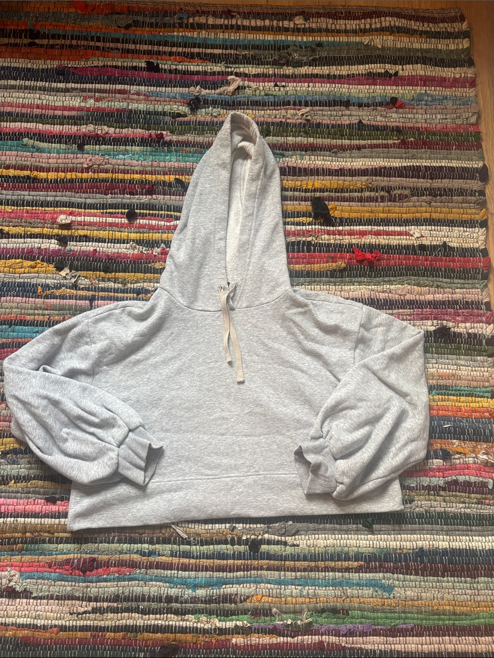Urban Outfitters Out from Under - Light Gray Cropped Hoodie with Balloon Sleeves